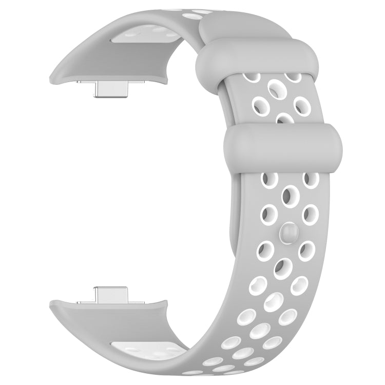 For Redmi Watch 4 Two Color Silicone Sports Watch Band(Grey White) by bashfashion