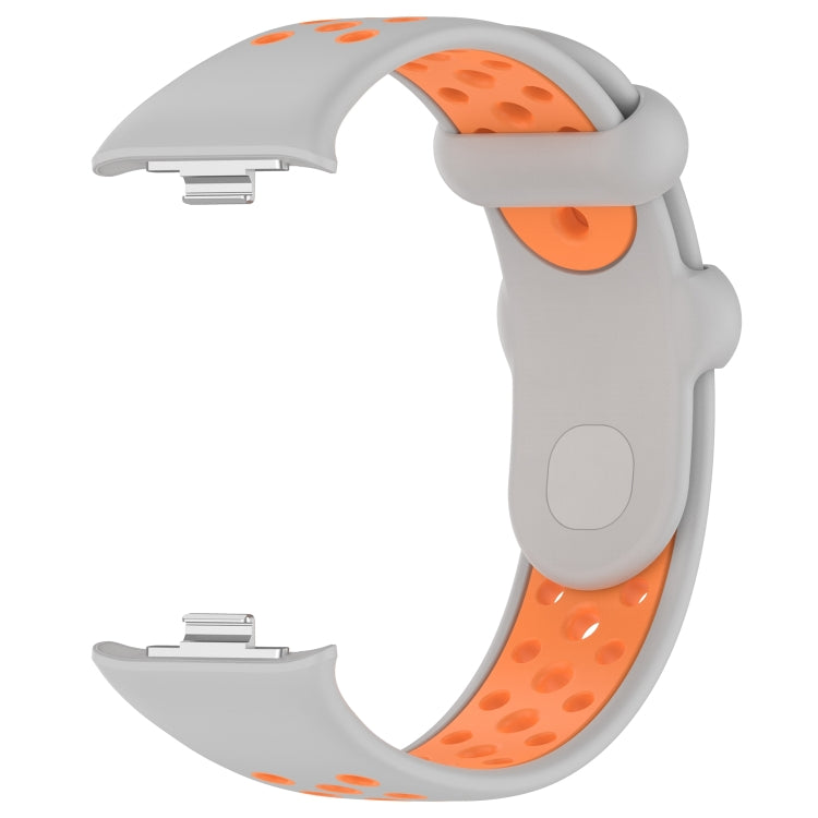 For Redmi Watch 4 Two Color Silicone Sports Watch Band(Grey Orange) by bashfashion