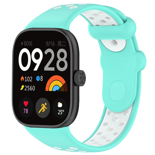 For Redmi Watch 4 Two Color Silicone Sports Watch Band(Teal White) by bashfashion