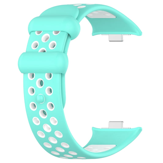 For Redmi Watch 4 Two Color Silicone Sports Watch Band(Teal White) by bashfashion