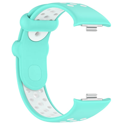 For Redmi Watch 4 Two Color Silicone Sports Watch Band(Teal White) by bashfashion