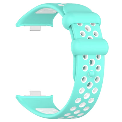 For Redmi Watch 4 Two Color Silicone Sports Watch Band(Teal White) by bashfashion