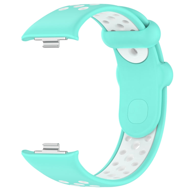 For Redmi Watch 4 Two Color Silicone Sports Watch Band(Teal White) by bashfashion
