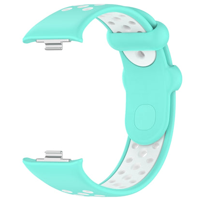 For Redmi Watch 4 Two Color Silicone Sports Watch Band(Teal White) by bashfashion