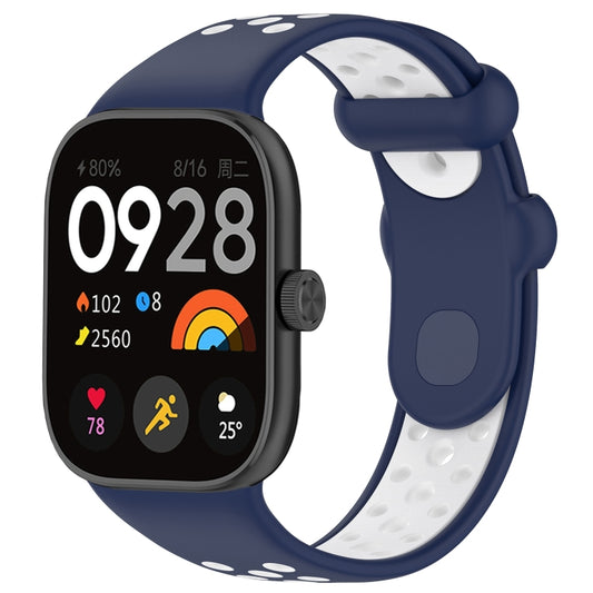 For Redmi Watch 4 Two Color Silicone Sports Watch Band(Midnight Blue White) by bashfashion