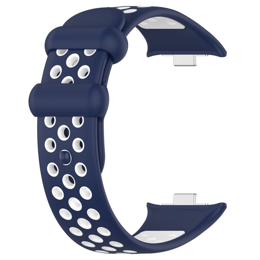 For Redmi Watch 4 Two Color Silicone Sports Watch Band(Midnight Blue White) by bashfashion
