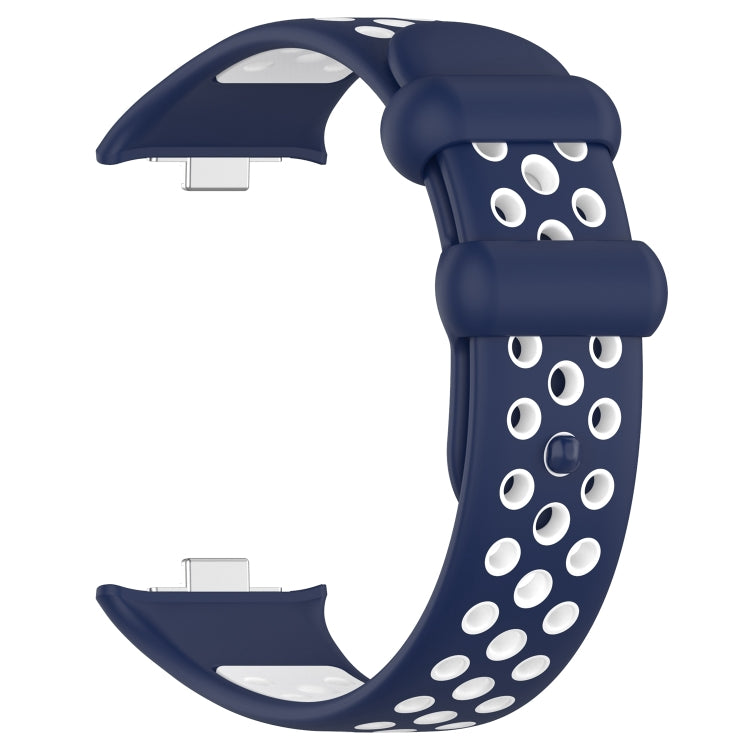 For Redmi Watch 4 Two Color Silicone Sports Watch Band(Midnight Blue White) by bashfashion