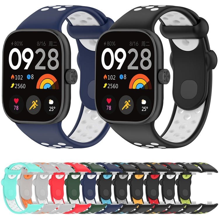 For Redmi Watch 4 Two Color Silicone Sports Watch Band(Black Grey) by bashfashion