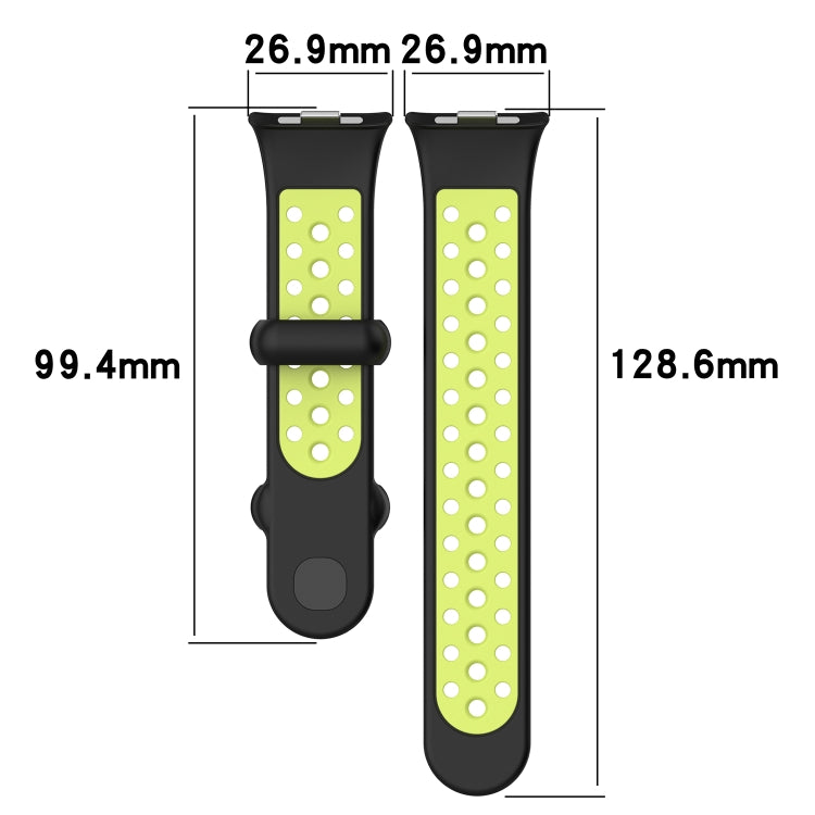 For Redmi Watch 4 Two Color Silicone Sports Watch Band(Black Blue) by bashfashion