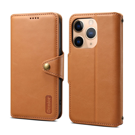 For iPhone 11 Pro Denior Cowhide Texture Wallet Style Leather Phone Case(Khaki) by Denior