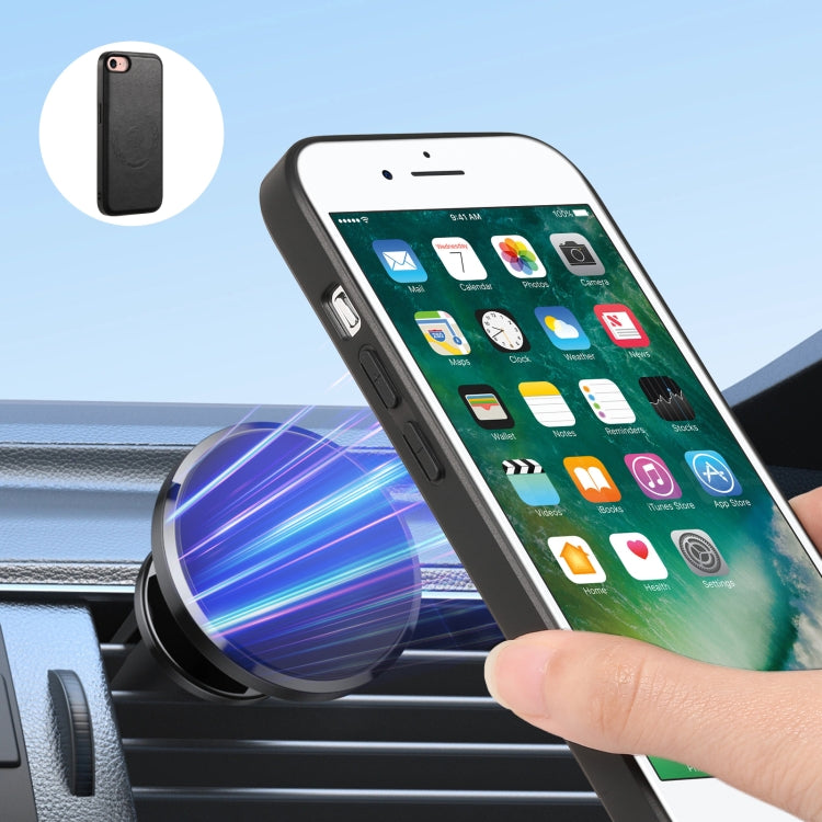 For iPhone SE 2022/2020/8/7 Denior Cowhide Texture Leather MagSafe Detachable Wallet Phone Case(Black) by Denior