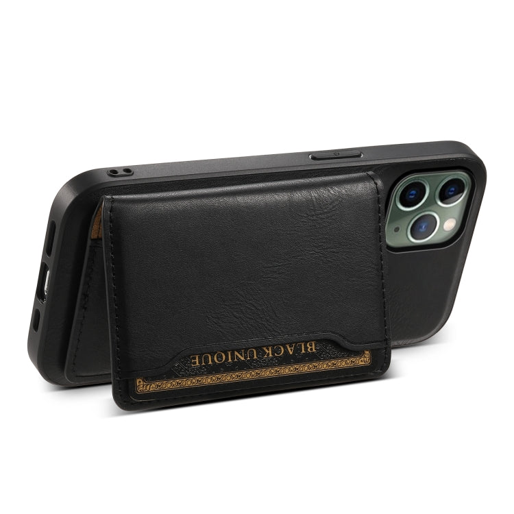 For iPhone 11 Pro Denior Cowhide Texture Leather MagSafe Detachable Wallet Phone Case(Black) by Denior