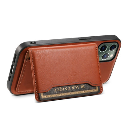 For iPhone 11 Pro Denior Cowhide Texture Leather MagSafe Detachable Wallet Phone Case(Brown) by Denior