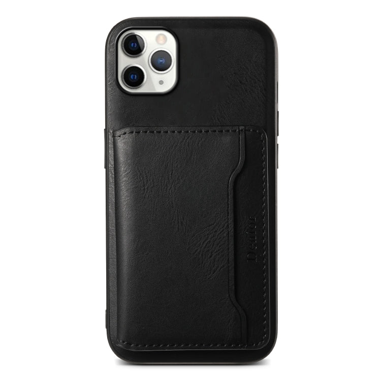 For iPhone 11 Pro Max Denior Cowhide Texture Leather MagSafe Detachable Wallet Phone Case(Black) by Denior