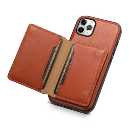 For iPhone 11 Pro Max Denior Cowhide Texture Leather MagSafe Detachable Wallet Phone Case(Brown) by Denior