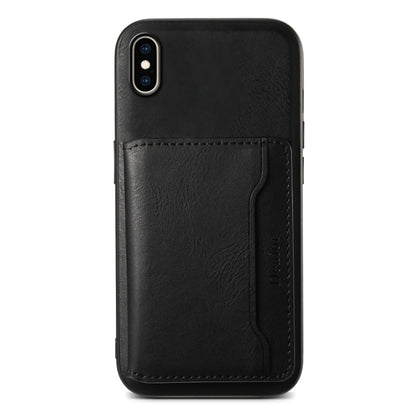 For iPhone XS Max Denior Cowhide Texture Leather MagSafe Detachable Wallet Phone Case(Black) by Denior