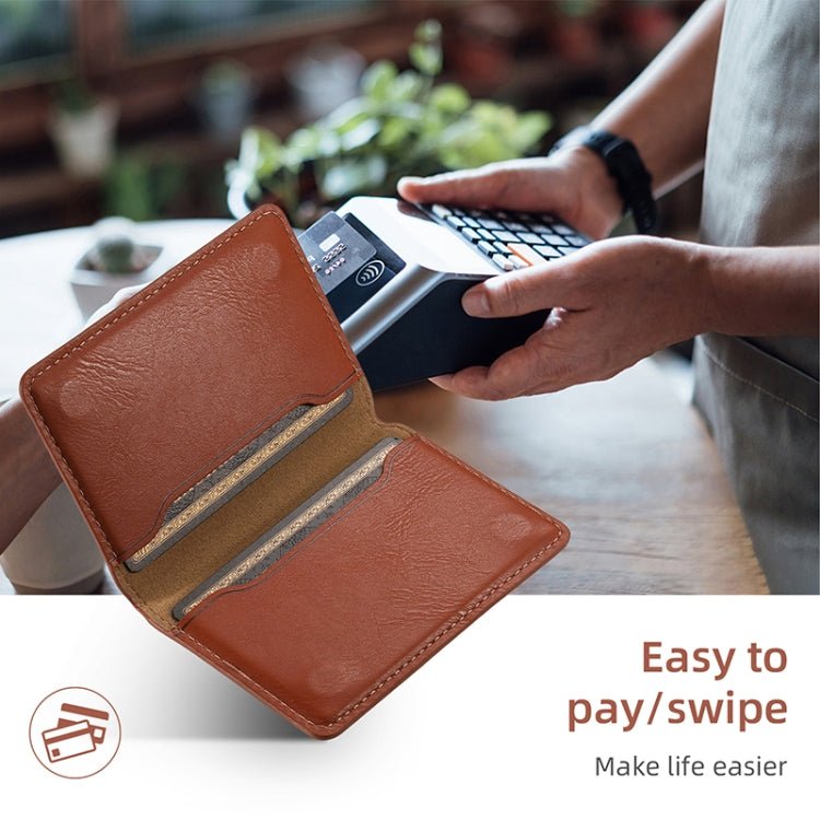 For iPhone 16 Plus Denior Cowhide Texture Leather MagSafe Detachable Wallet Phone Case(Brown) by Denior