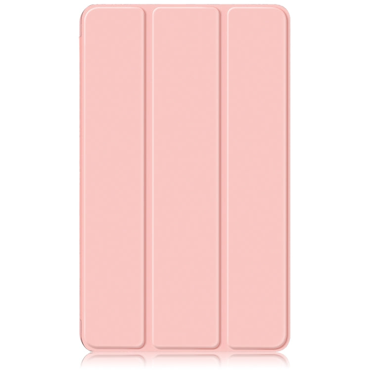 For Samsung Galaxy Tab A11 / A9 Acrylic 3-folding Solid Color Smart Leather Tablet Case(Pink) by bashfashion