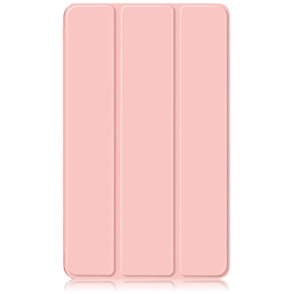 For Samsung Galaxy Tab A11 / A9 Acrylic 3-folding Solid Color Smart Leather Tablet Case(Pink) by bashfashion