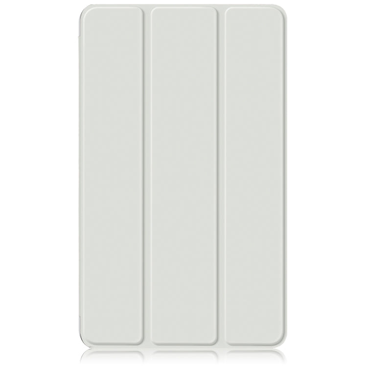 For Samsung Galaxy Tab A11 / A9 Acrylic 3-folding Solid Color Smart Leather Tablet Case(White) by bashfashion