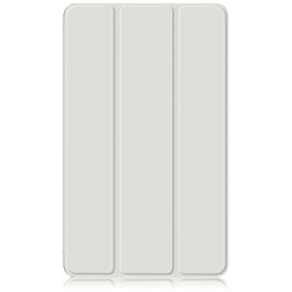 For Samsung Galaxy Tab A11 / A9 Acrylic 3-folding Solid Color Smart Leather Tablet Case(White) by bashfashion