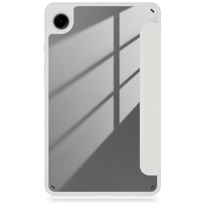 For Samsung Galaxy Tab A11 / A9 Acrylic 3-folding Solid Color Smart Leather Tablet Case(White) by bashfashion