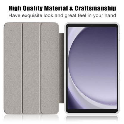 For Samsung Galaxy Tab A11 / A9 Acrylic 3-folding Solid Color Smart Leather Tablet Case(White) by bashfashion