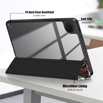 For Samsung Galaxy Tab A11 / A9 Acrylic 3-folding Painted Leather Tablet Case(Graffiti) by bashfashion