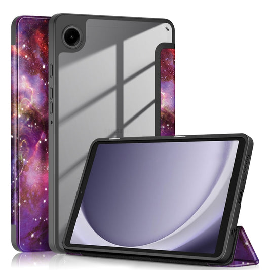 For Samsung Galaxy Tab A11 / A9 Acrylic 3-folding Painted Leather Tablet Case(Milky Way) by bashfashion