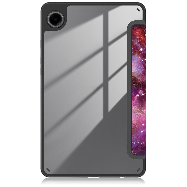 For Samsung Galaxy Tab A11 / A9 Acrylic 3-folding Painted Leather Tablet Case(Milky Way) by bashfashion