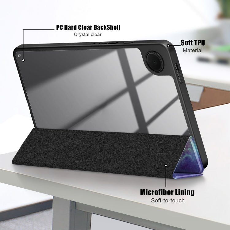 For Samsung Galaxy Tab A11 / A9 Acrylic 3-folding Painted Leather Tablet Case(Milky Way) by bashfashion