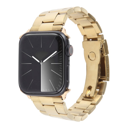 For Apple Watch Ultra 2 49mm Three-Bead Stainless Steel Watch Band(Gold) by bashfashion
