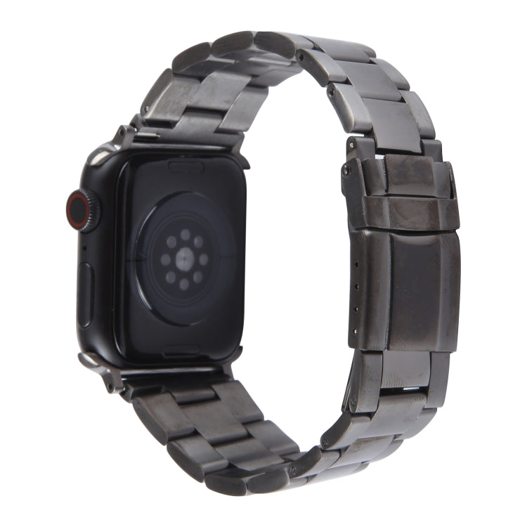 For Apple Watch Ultra 2 49mm Three-Bead Stainless Steel Watch Band(Gun Color) by bashfashion