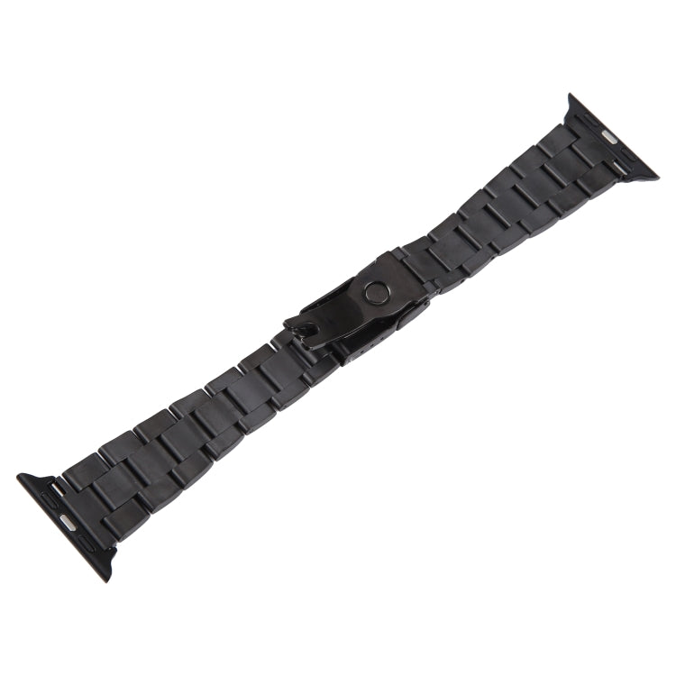 For Apple Watch Ultra 49mm Three-Bead Stainless Steel Watch Band(Black) by bashfashion
