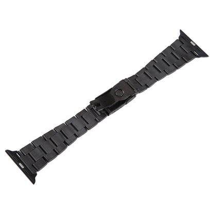 For Apple Watch Ultra 49mm Three-Bead Stainless Steel Watch Band(Black) by bashfashion