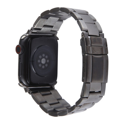 For Apple Watch Ultra 49mm Three-Bead Stainless Steel Watch Band(Gun Color) by bashfashion