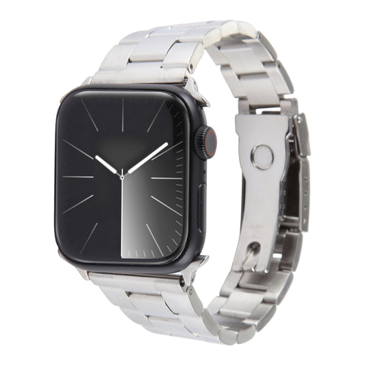 For Apple Watch SE 40mm Three-Bead Stainless Steel Watch Band(Silver) by bashfashion