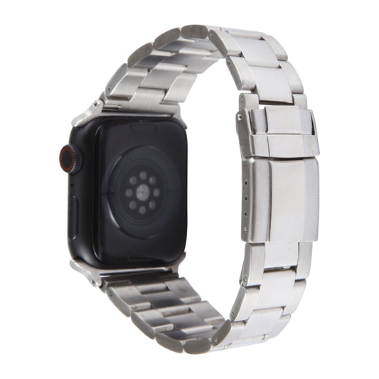 For Apple Watch Series 5 40mm Three-Bead Stainless Steel Watch Band(Silver) by bashfashion