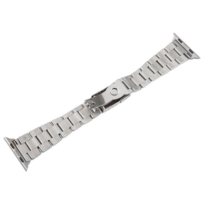 For Apple Watch Series 4 44mm Three-Bead Stainless Steel Watch Band(Silver) by bashfashion