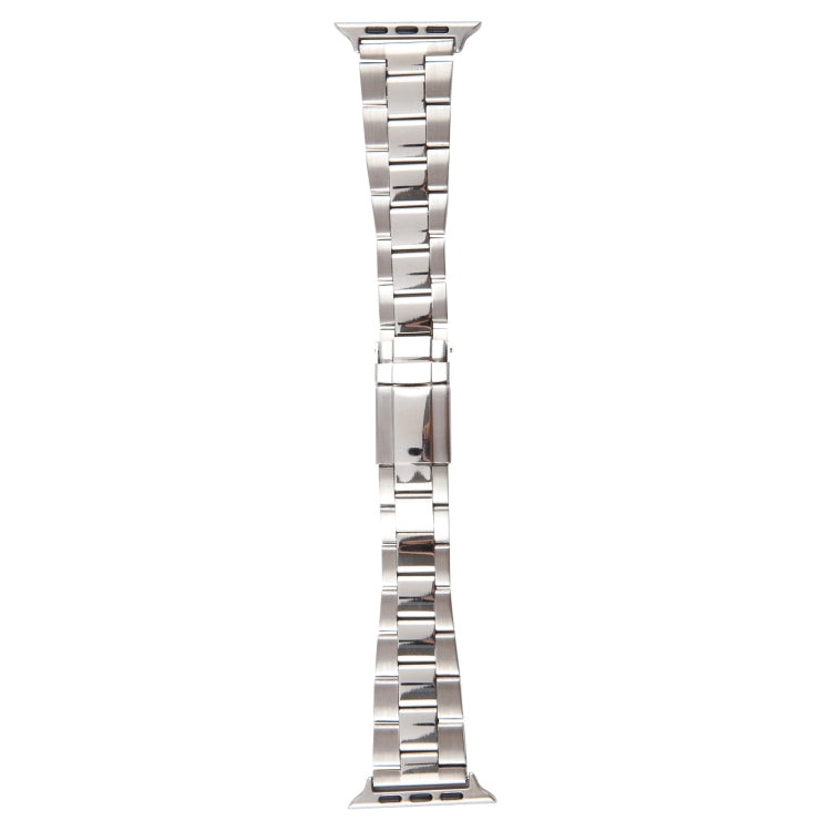 For Apple Watch Series 3 42mm Three-Bead Stainless Steel Watch Band(Silver) by bashfashion