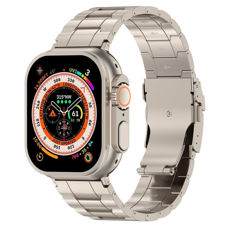 For Apple Watch Ultra 2 49mm Safety Buckle Trapezoid Titanium Steel Watch Band(Titanium) by bashfashion