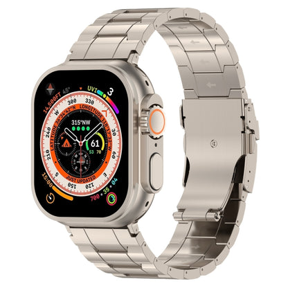 For Apple Watch Ultra 2 49mm Safety Buckle Trapezoid Titanium Steel Watch Band(Titanium) by bashfashion