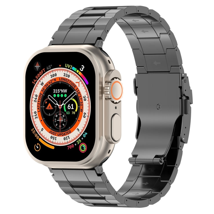 For Apple Watch Ultra 49mm Safety Buckle Trapezoid Titanium Steel Watch Band(Grey) by bashfashion
