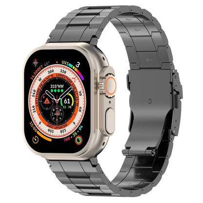 For Apple Watch Ultra 49mm Safety Buckle Trapezoid Titanium Steel Watch Band(Grey) by bashfashion