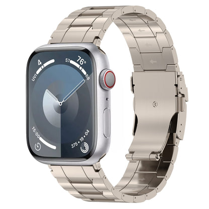 For Apple Watch Series 8 45mm Safety Buckle Trapezoid Titanium Steel Watch Band(Titanium) by bashfashion