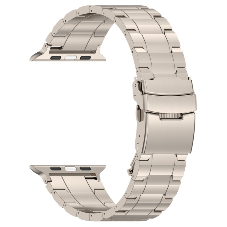 For Apple Watch Series 7 45mm Safety Buckle Trapezoid Titanium Steel Watch Band(Titanium) by bashfashion