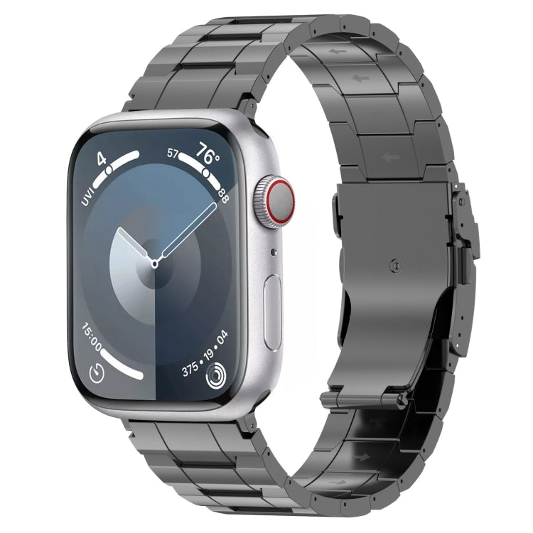 For Apple Watch Series 6 40mm Safety Buckle Trapezoid Titanium Steel Watch Band(Grey) by bashfashion