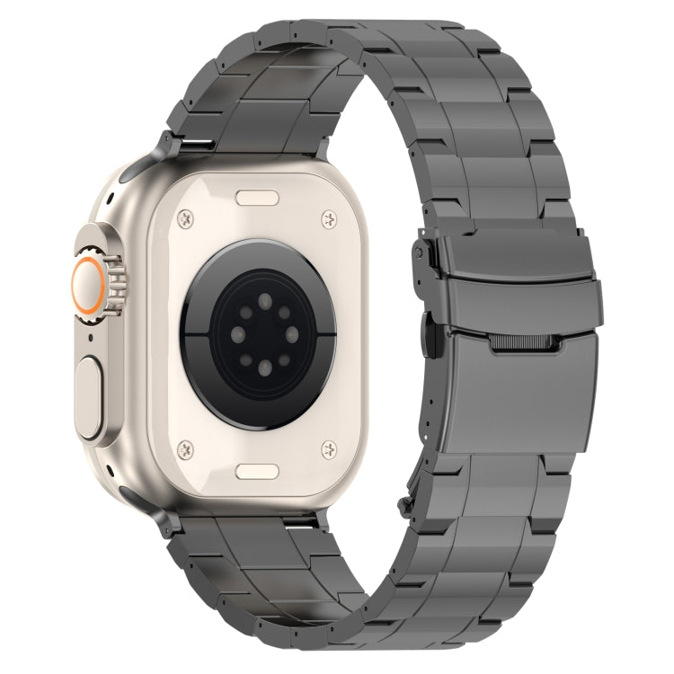 For Apple Watch Series 6 40mm Safety Buckle Trapezoid Titanium Steel Watch Band(Grey) by bashfashion