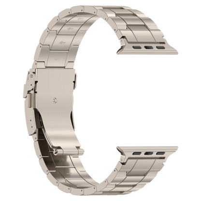 For Apple Watch Series 6 40mm Safety Buckle Trapezoid Titanium Steel Watch Band(Titanium) by bashfashion