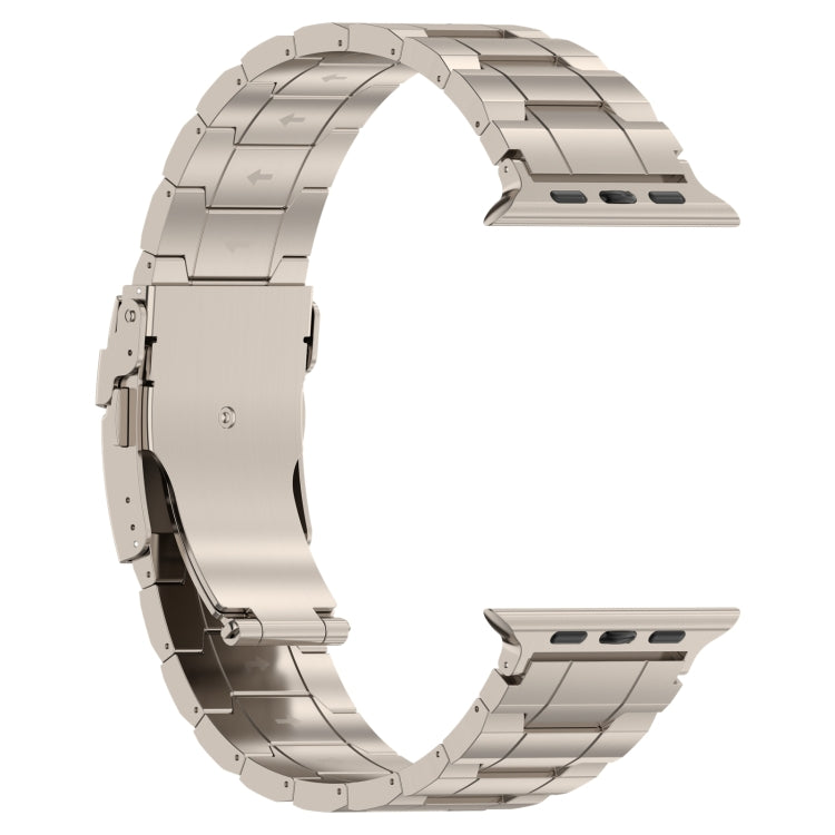 For Apple Watch Series 4 44mm Safety Buckle Trapezoid Titanium Steel Watch Band(Titanium) by bashfashion